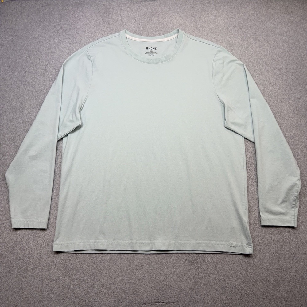 Rhone Element Shirt Mens XXL Blue Organic Pima Cotton Long Sleeve Crewneck Tee